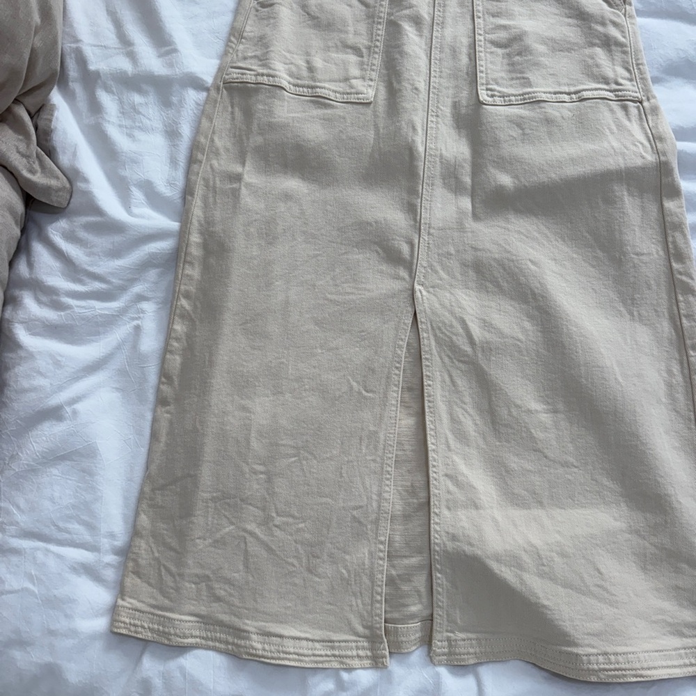 Pilcro Cream Midi Skirt with High Slit - Picture 7 of 11